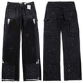 Gallery Dept. Paint Splatter Contrast Knee Patch Black Denim Pants