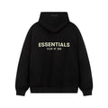 Fear Of God Essentials Gold Tone Back Logo Oversized Hoodie Black