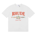 Rhude Yacht Club Bay Of Angels Flag Crest Vintage White Oversized T‑Shirt