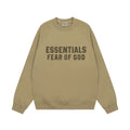 Fear Of God Essentials Double‑Line Plush Crewneck Sweatshirt Khaki