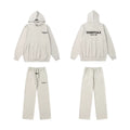 Fear Of God Essentials Hoodie Wide Leg Sweatpants 2‑Piece Set Light Oat Heather