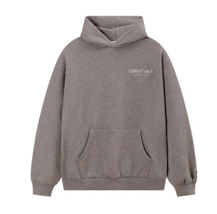 Fear Of God Essentials Hot Stamped Small Logo Pullover Hoodie Heather Grey