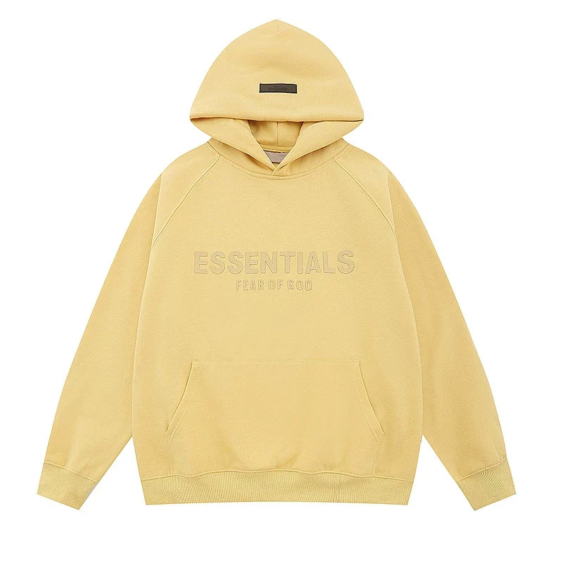 Fear Of God Essentials Tone‑on‑Tone Pullover Hoodie Pale Yellow