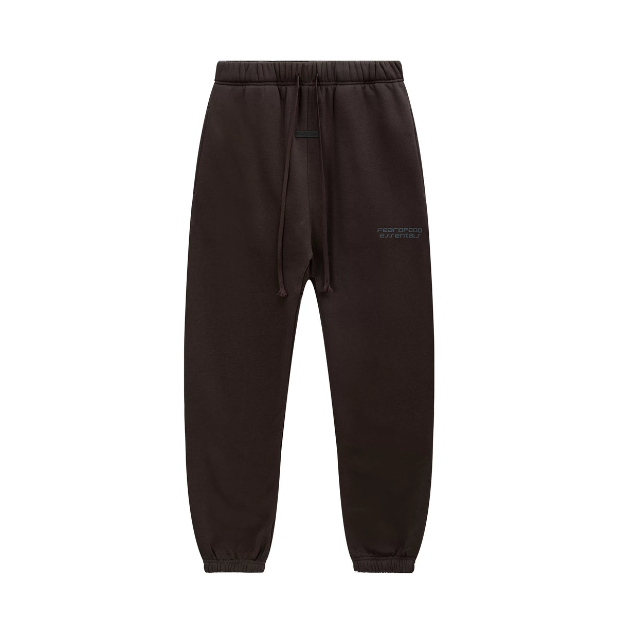 Fear Of God Essentials Silicone Letter Jogger Pants Dark Brown