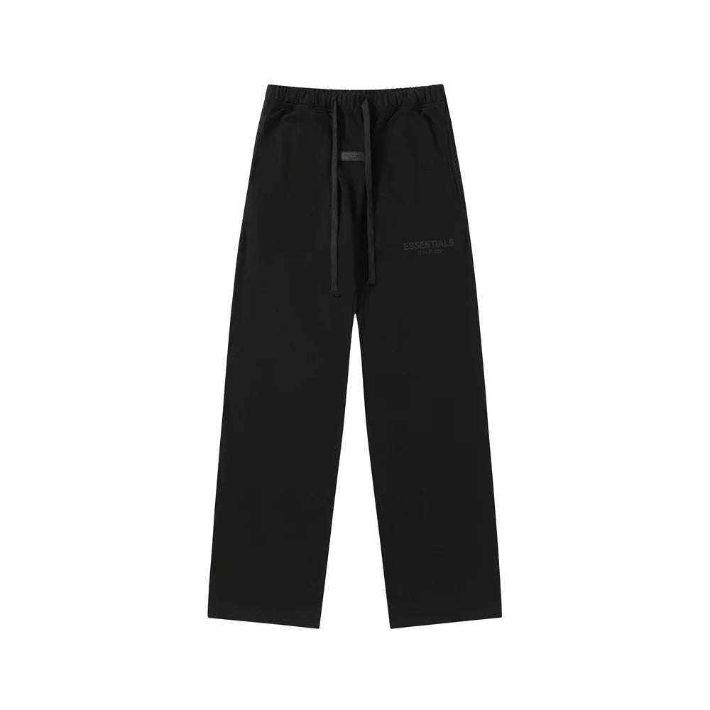 **Fear Of God Essentials Logo Wide‑Leg Sweatpants Black