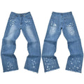Gallery Dept. Cross Print Light Wash Denim Jeans