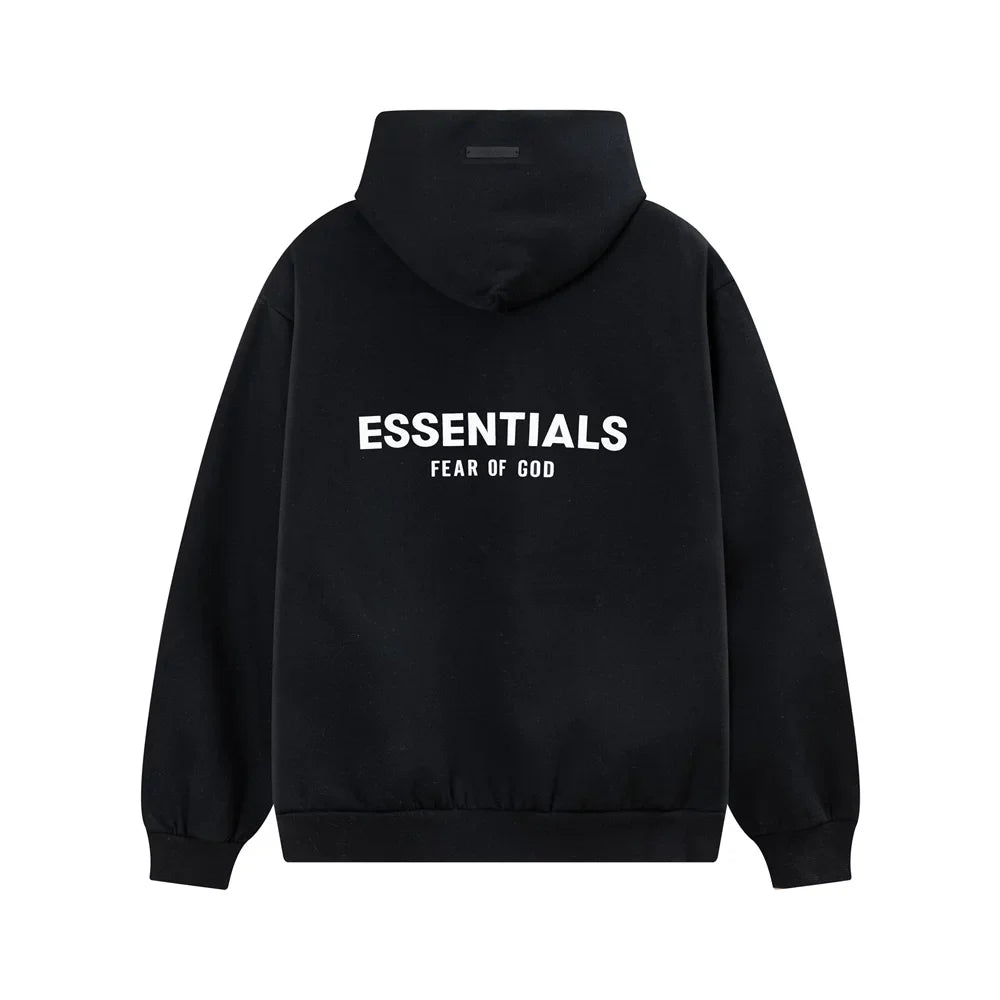 Fear Of God Essentials Back Logo Oversized Hoodie Black
