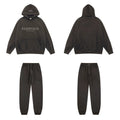 Fear Of God Essentials Tone‑on‑Tone Hoodie & Jogger Tracksuit Set Black
