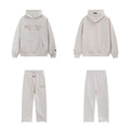 Fear Of God Essentials Hot Stamped Double‑Line Hoodie Sweatpants 2‑Pieces Tracksuit Set Oatmeal