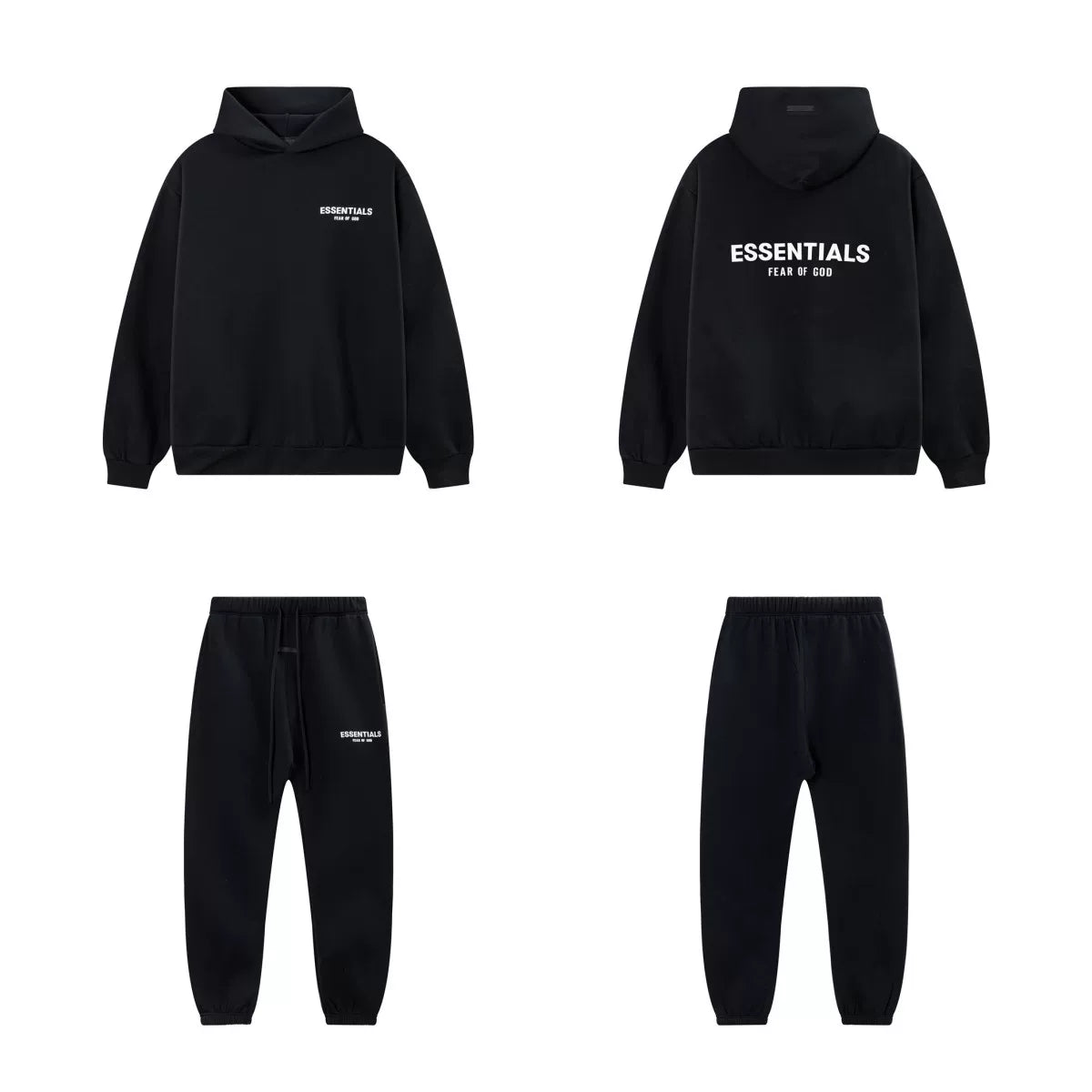 Fear Of God Essentials Hoodie Sweatpants Tracksuit Set Black