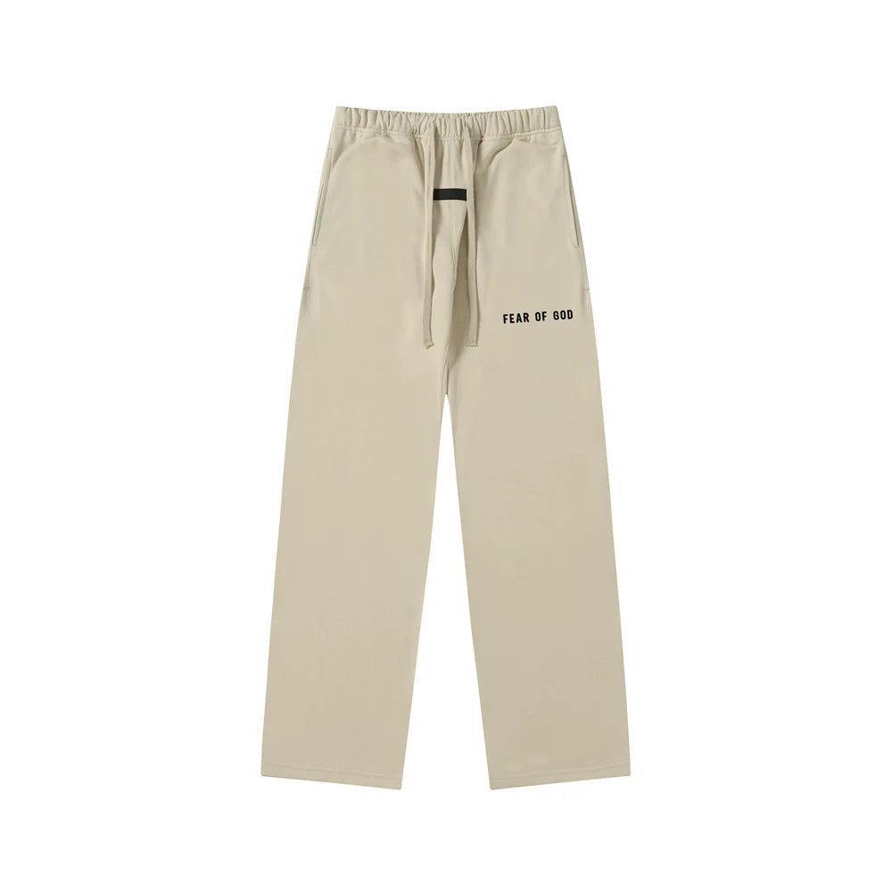 Fear Of God Essentials Fear Of God Text Straight‑Leg Sweatpants Cream Beige